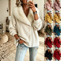 Women's Long-sleeve Solid-color Velvet Cardigan Jacket