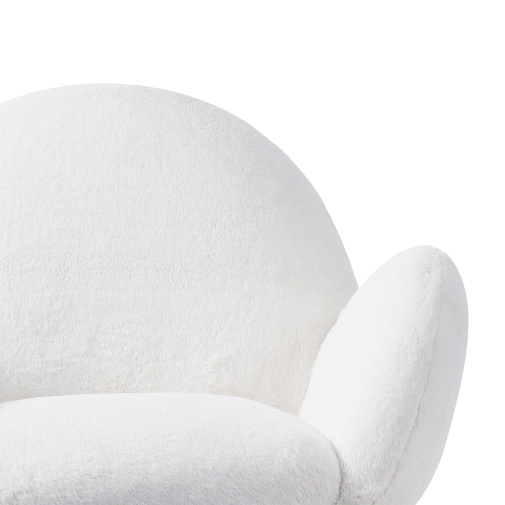 Pure Solid Wood Beech Frame Imitation Lamb Fabric Sofa Chair, Suitable for Living Room and Hotel