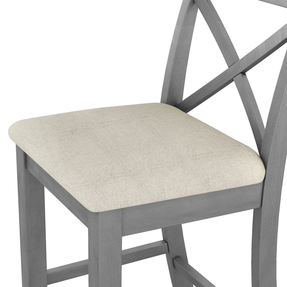 Farmhouse 48"Rectangular Wood Bar Height Dining Set Kitchen Breakfast Nook With 2 Chairs for Small Places,Gray