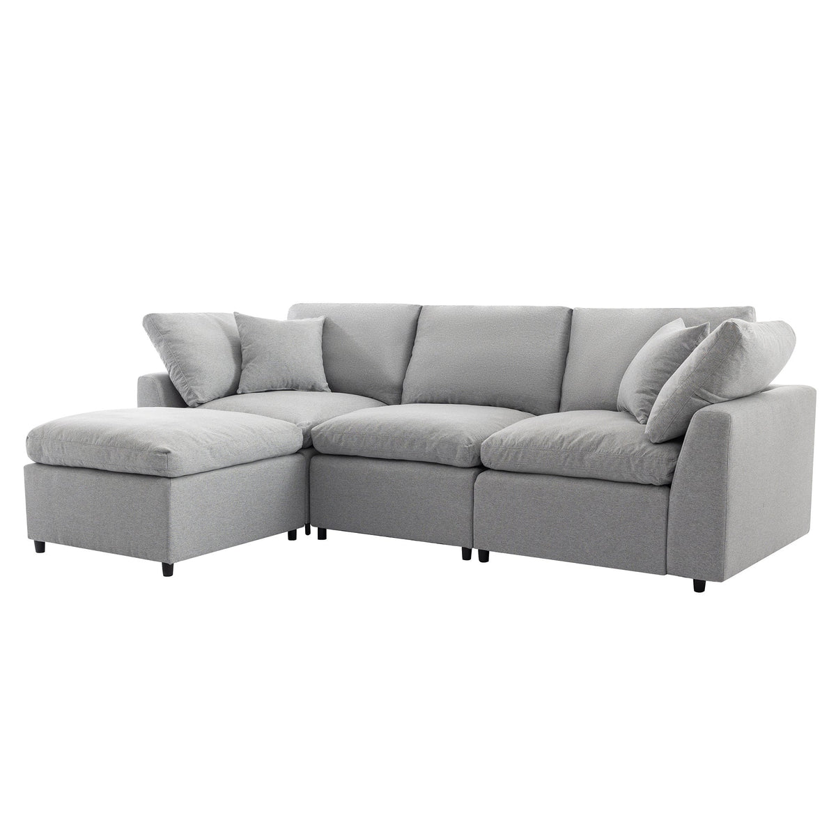 Down Filled Upholstery Convertible Sectional Sofa, L Shaped Couch With Reversible Chaise