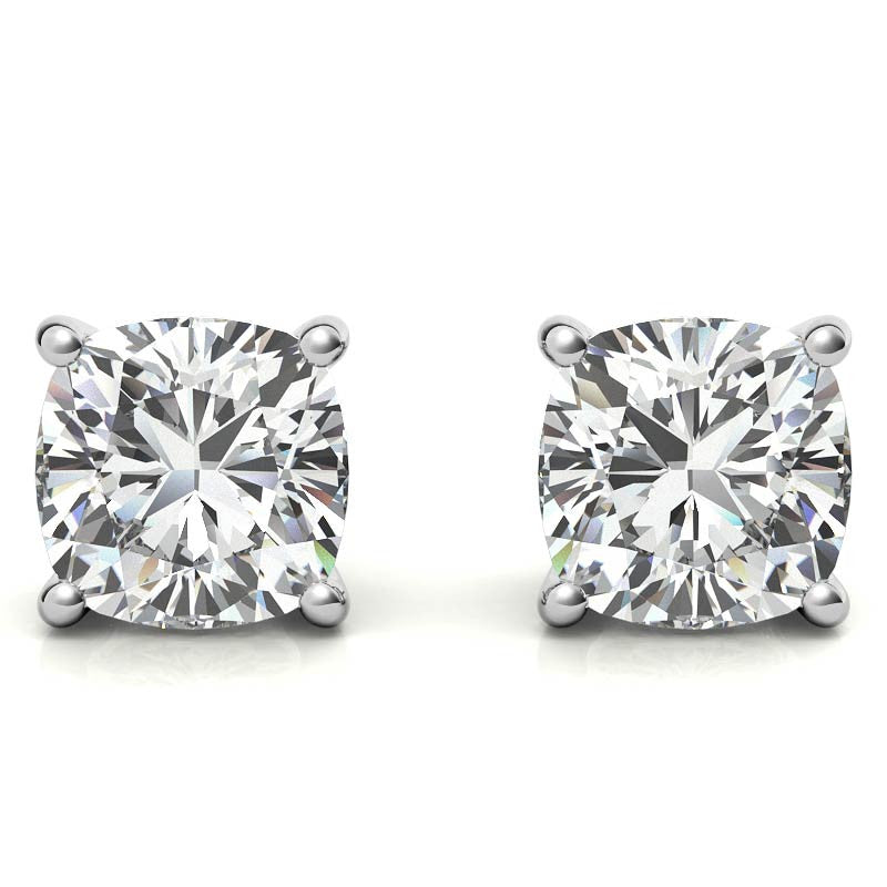 Pendientes de moissanita genuina de 1,50 CTW – Color DEF, claridad IF–VS1, chapados en oro de 14k sobre plata de ley