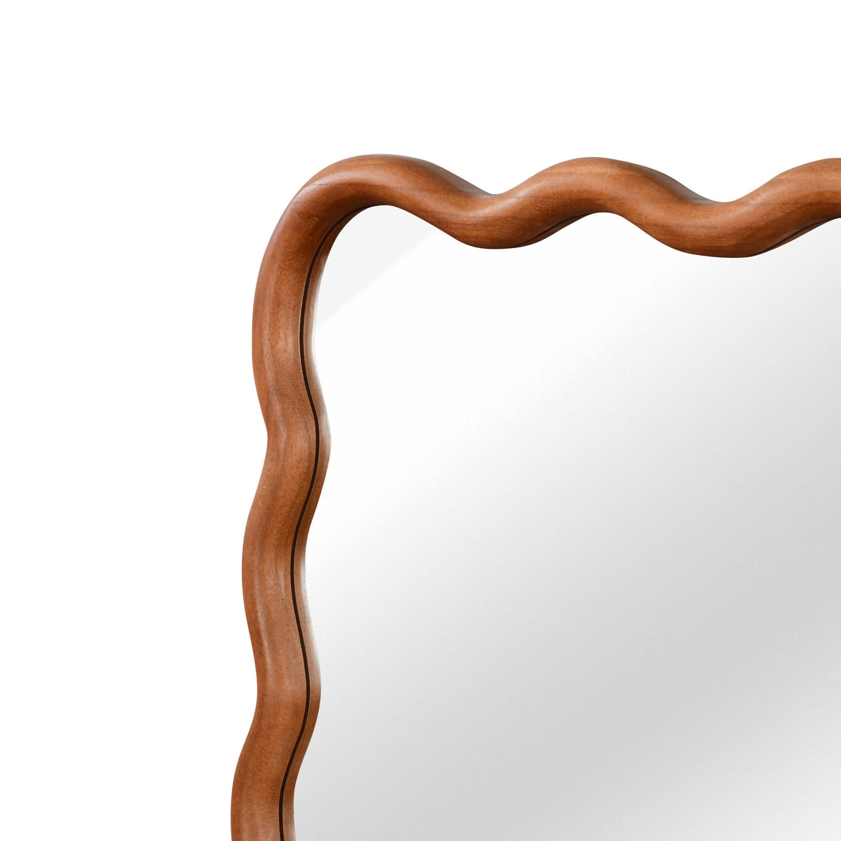 30'x40' Wavy Rectangle Solid Wood Frame Decorative Mirror,For Bedroom, Bathroom, Living Room, Entryway