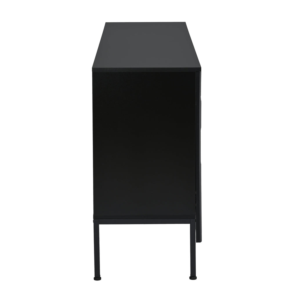 Elegant Sideboard Featuring Curved Bottom Doors With Arched Groove Design in a Stylish Four-Door Layout,Suitable for Liv