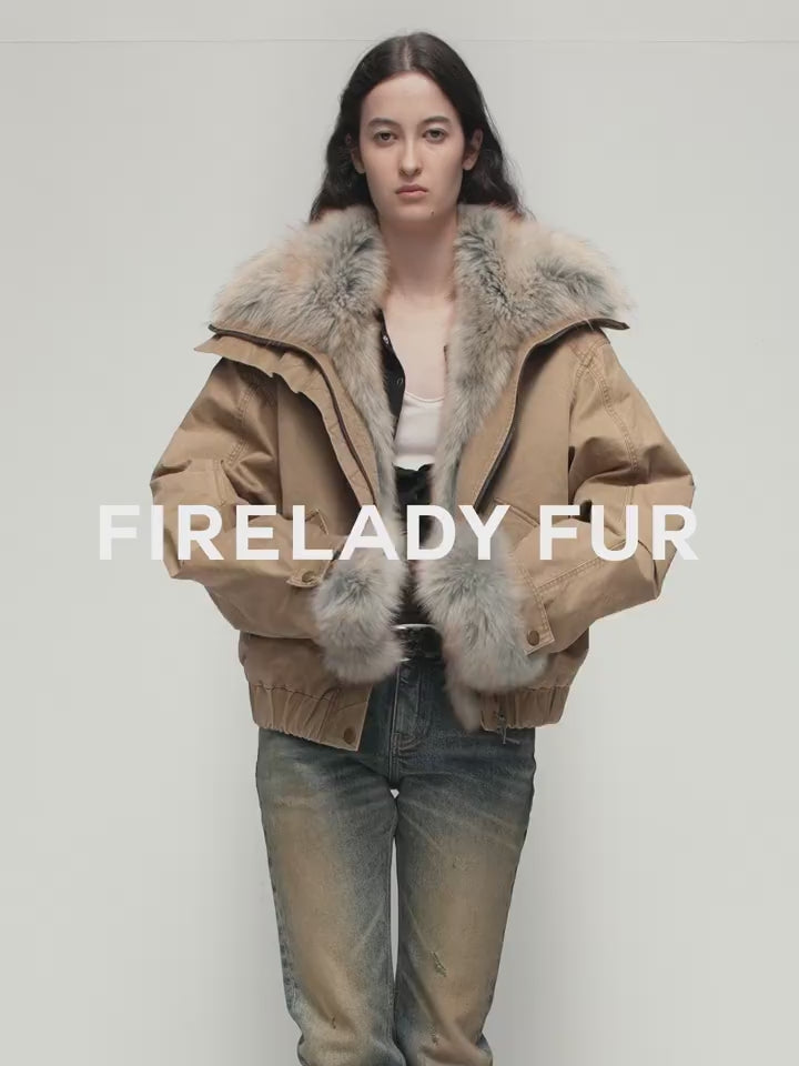 Parka courte en fourrure pour femme Firelady Fur