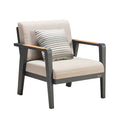 HIGOLD Emoti Aluminum Teak Patio Single Sofa - Series 6977