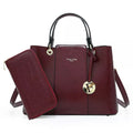 Set de bolso Aaliyah de piel de cocodrilo sintética (2 piezas) - Granate