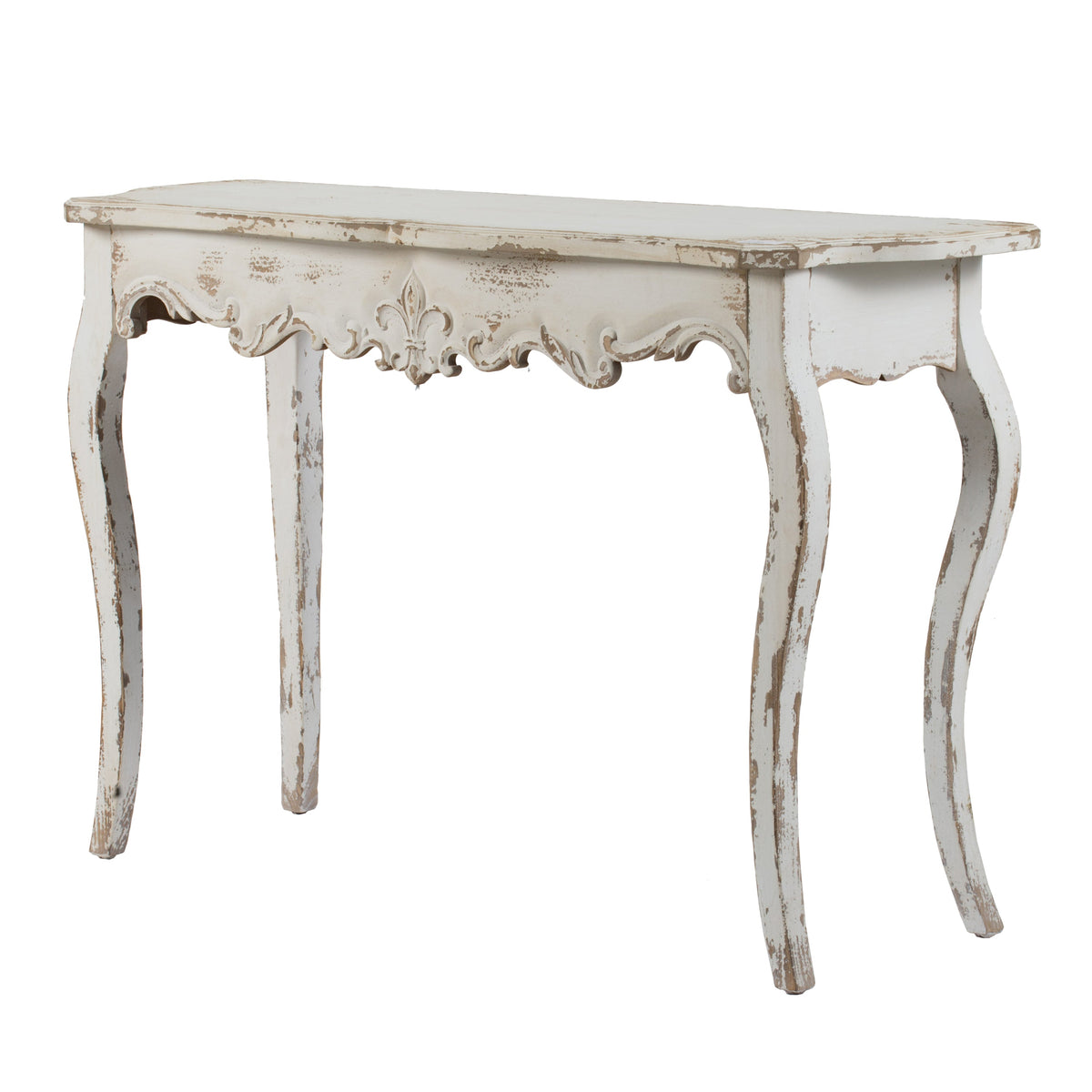 46" X 16.5" X 30" Slimline Whitewash Console Table, for Hallway Living Room Bedroom