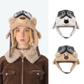 Fleece-Lined Warm, Cold-Weather Ear-Protecting Outdoor Skiing Aviator Glasses And Lei Feng Hat
