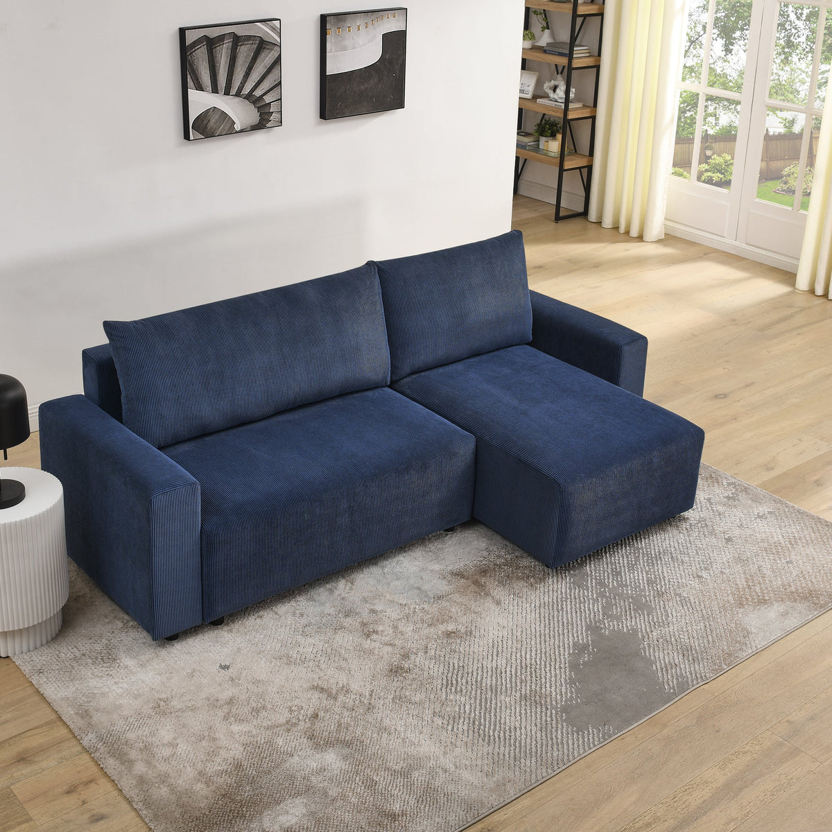 Modular Corduroy Upholstered 3 Seater Sofa Bed With Storage for Home Apartment Office Living Room, Free Combination, L S