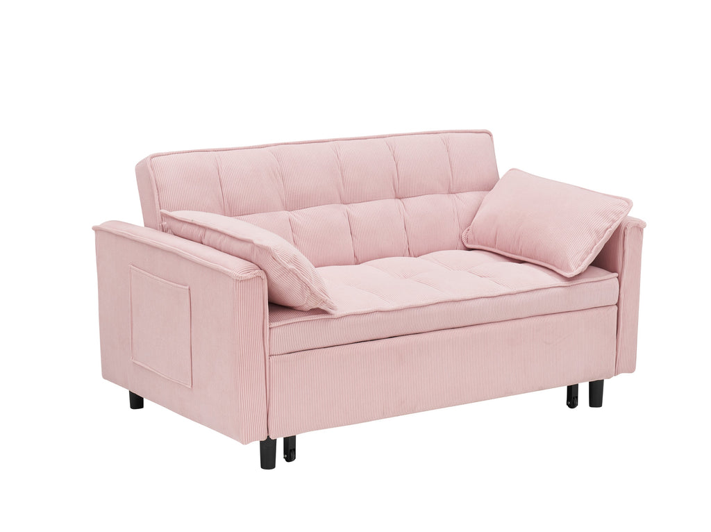 Folding Sofa Bed With Adjustable Back Access to Sofa Recliner Single Bed Adult Modern Chair Bed ,Pink