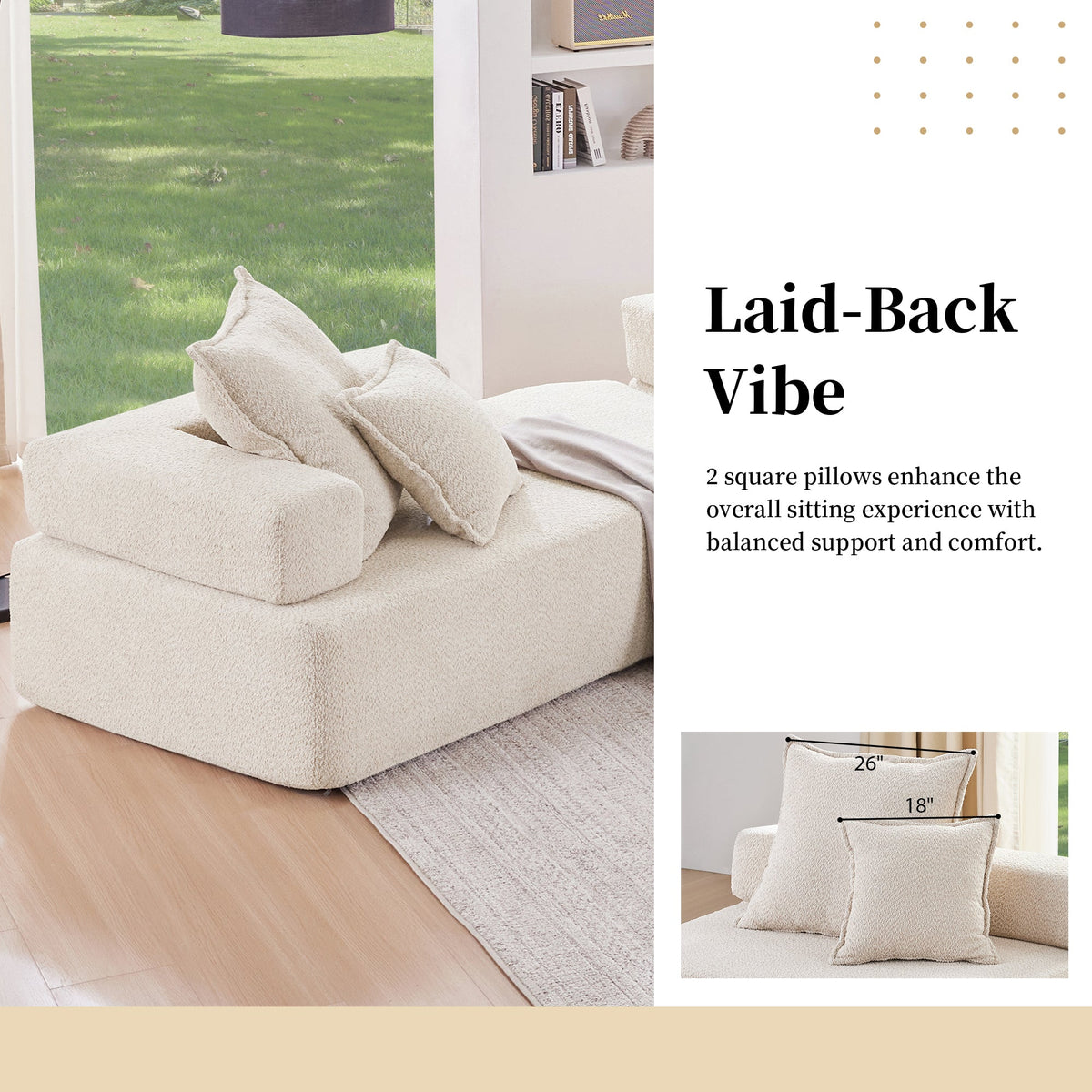 Estructura Lounge para sofá seccional modular en forma de U de gran tamaño, lujoso conjunto de sofá de suelo de bouclé, sofá cama convertible, espaci
