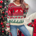 Christmas Tree Holiday Knit Sweater With Long Sleeves And A Crew Neck