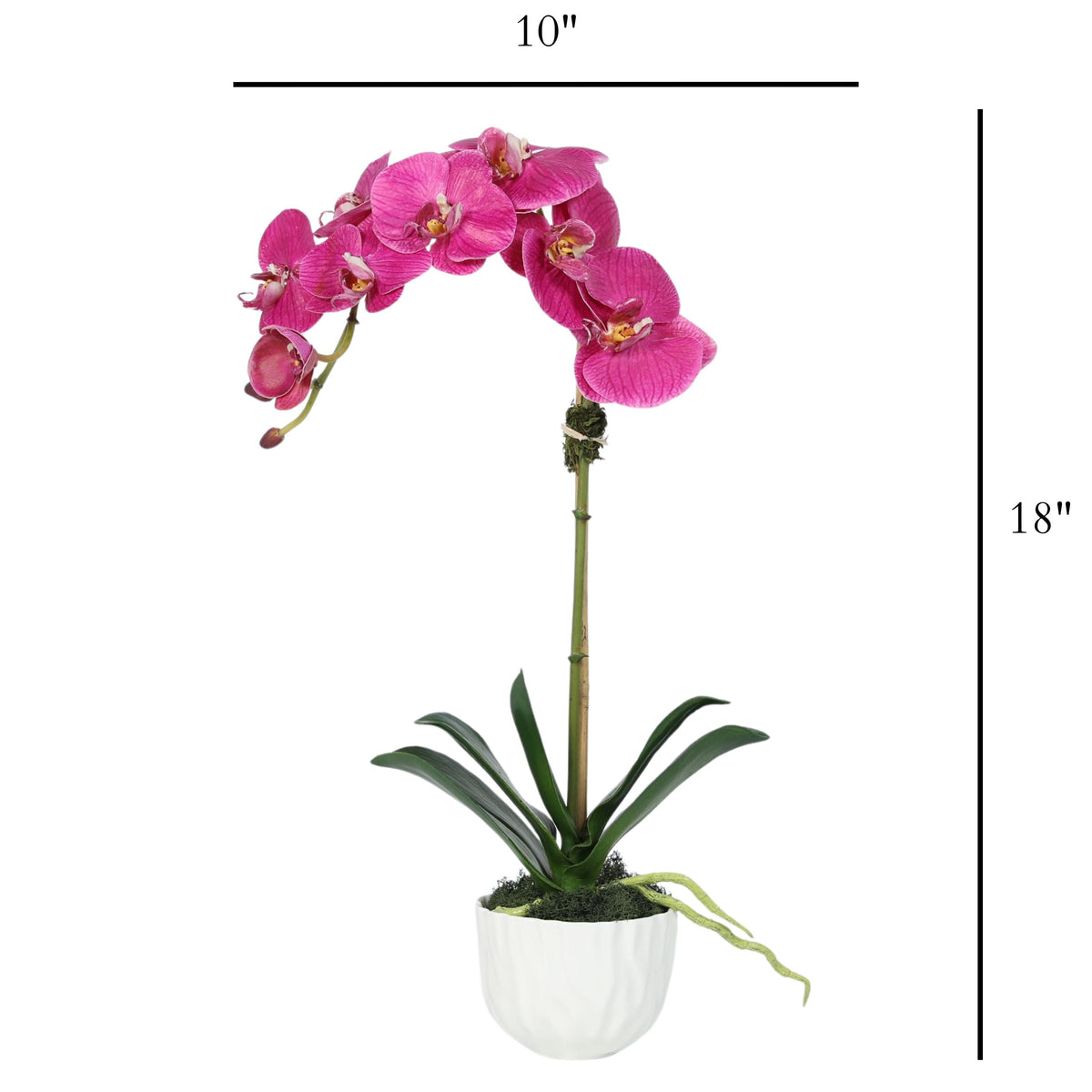 Konstgjord orkidé i vit vas - 46 cm