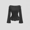 Europäisches und amerikanisches Polka-Dot-Nischen-Design: kantig, sexy, schulterfrei, figurbetont und schlankmachend