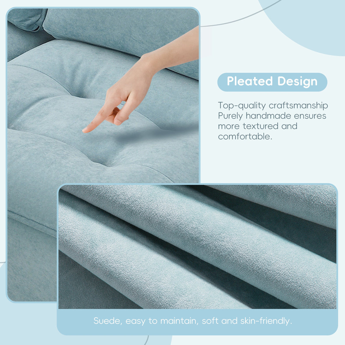 Sofá seccional convertible moderno de 100*59", sofá en forma de L reversible con cojines gratis, sofá cama de terciopelo de gamuza de 4 plazas
