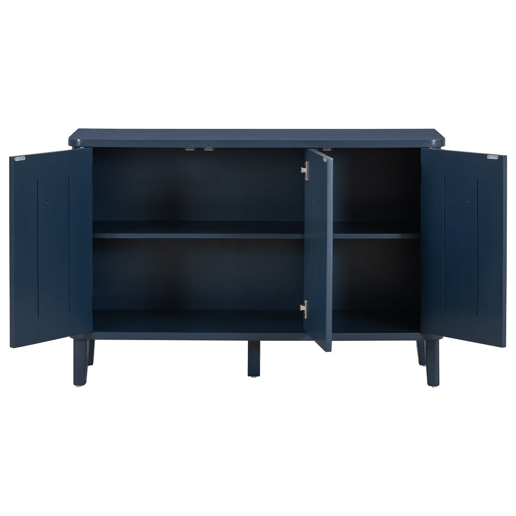 Simple and Atmospheric Solid Wood Veneer Fraxinus Mandschuric Cabinet With Three Acacia Solid Doors,Adjustable, Suitable