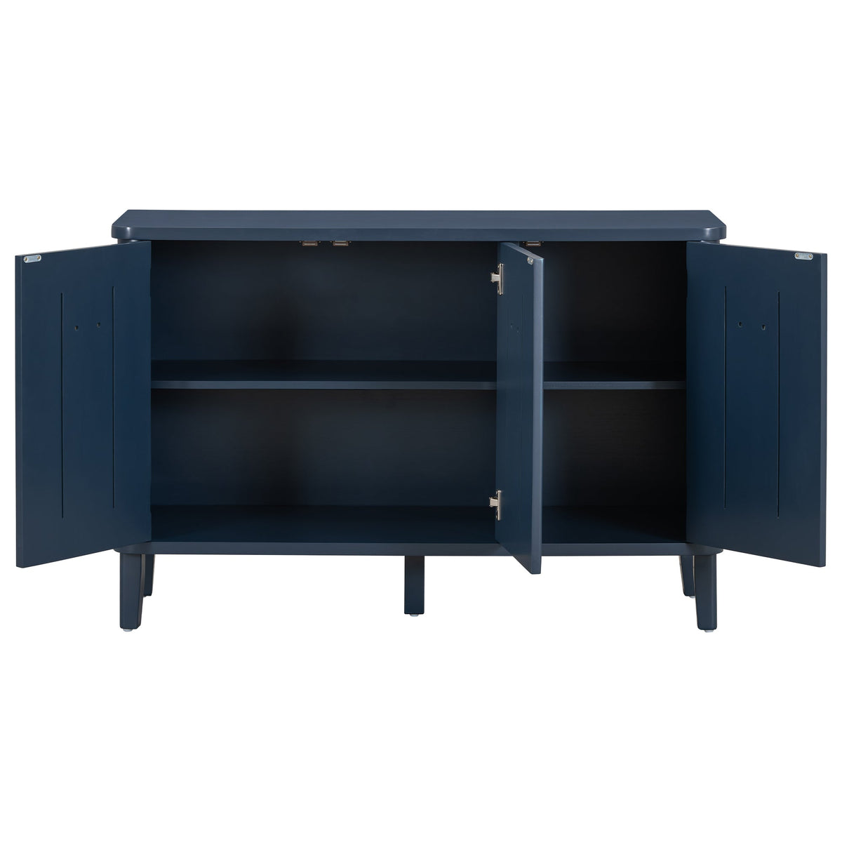 Simple and Atmospheric Solid Wood Veneer Fraxinus Mandschuric Cabinet With Three Acacia Solid Doors,Adjustable, Suitable