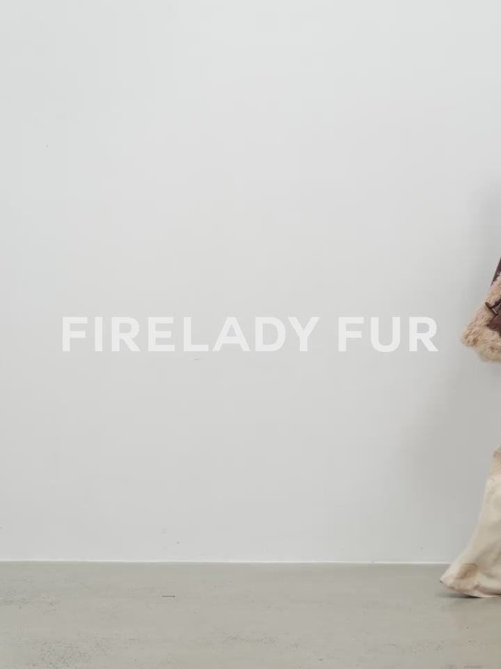 "Modern Weekend" Drop Shoulder Hooded Merino Wool Sheepskin Fur Coat Winter
