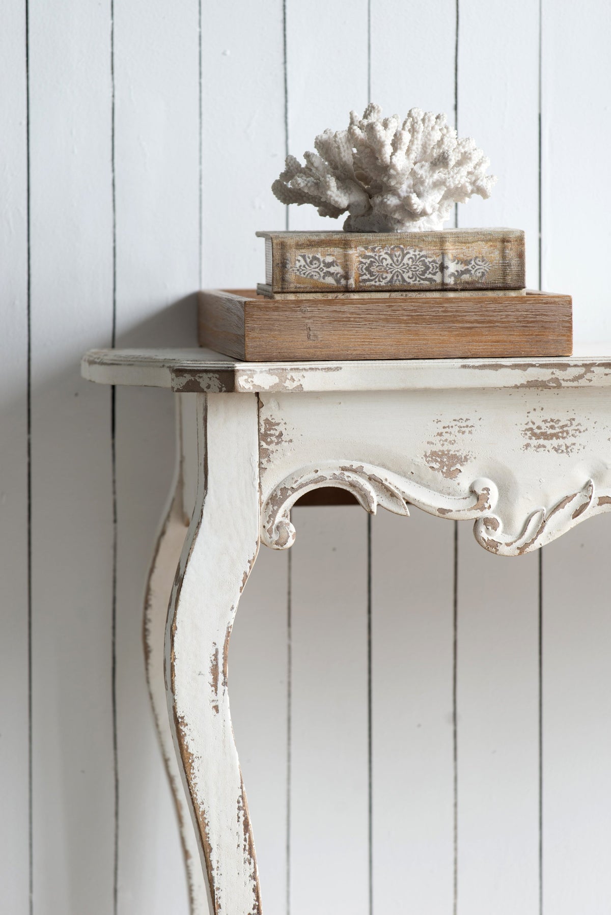 46" X 16.5" X 30" Slimline Whitewash Console Table, for Hallway Living Room Bedroom