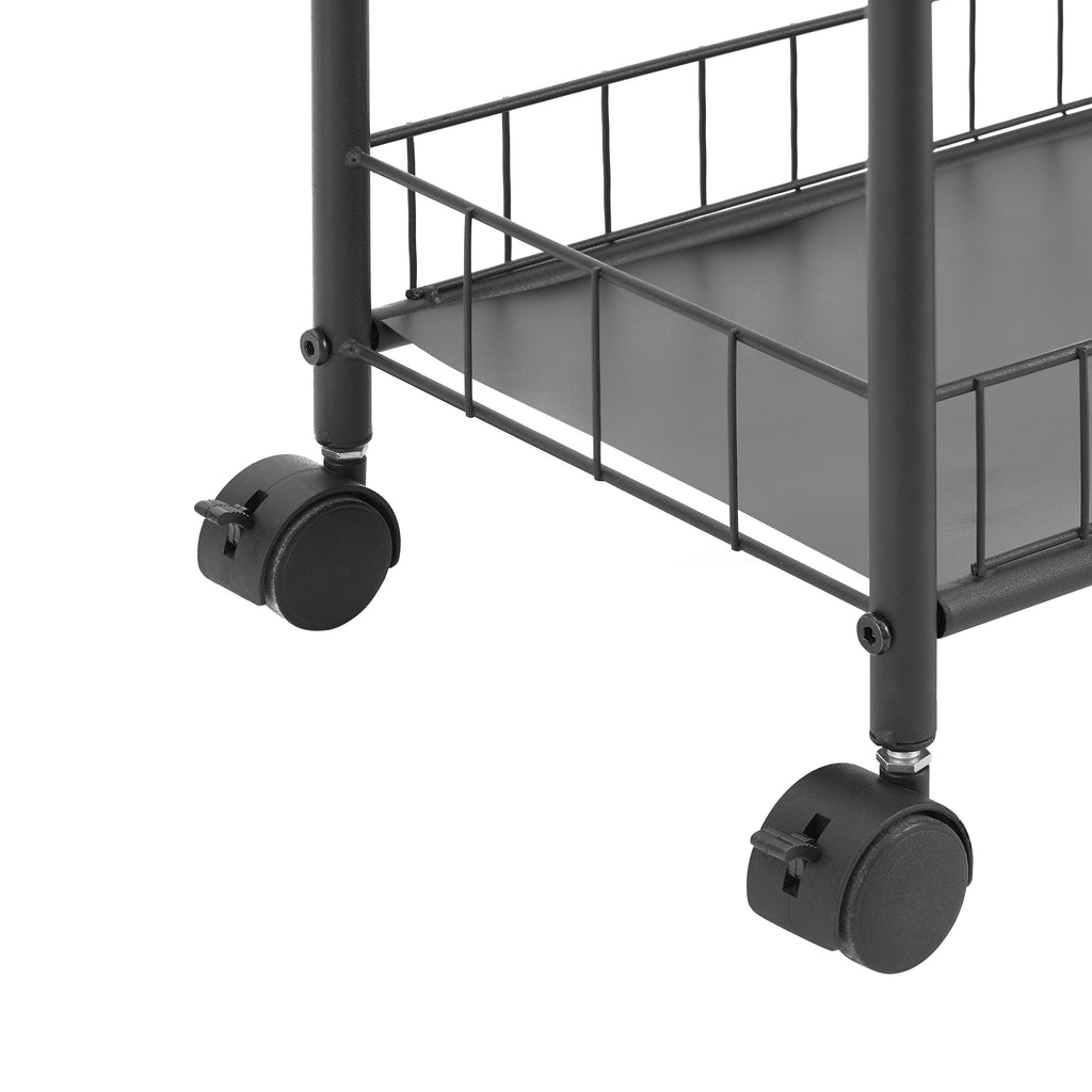 Carrito de almacenamiento estrecho de 6 niveles con ruedas, unidad de estantería móvil, estante organizador de alambre metálico con cestas