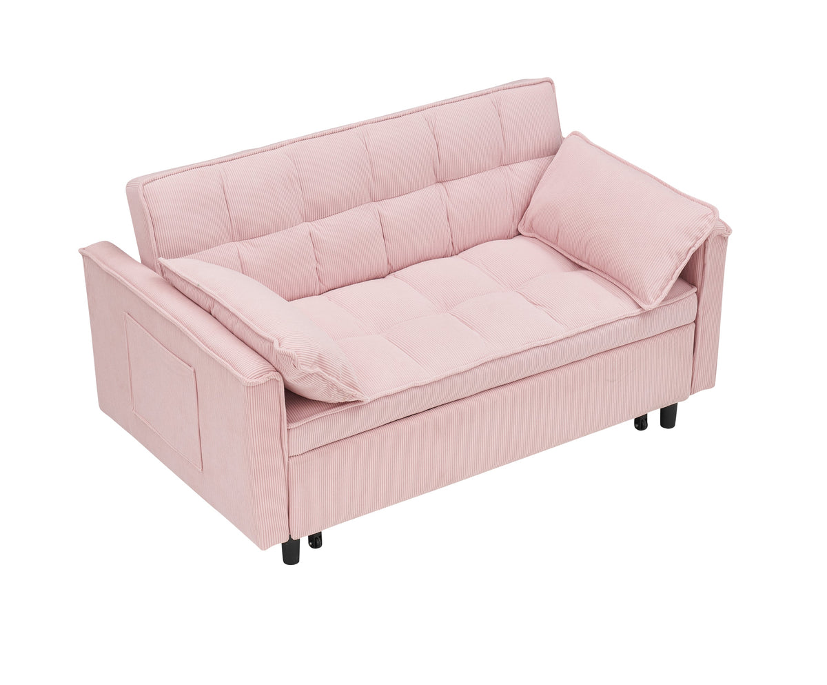 Folding Sofa Bed With Adjustable Back Access to Sofa Recliner Single Bed Adult Modern Chair Bed ,Pink