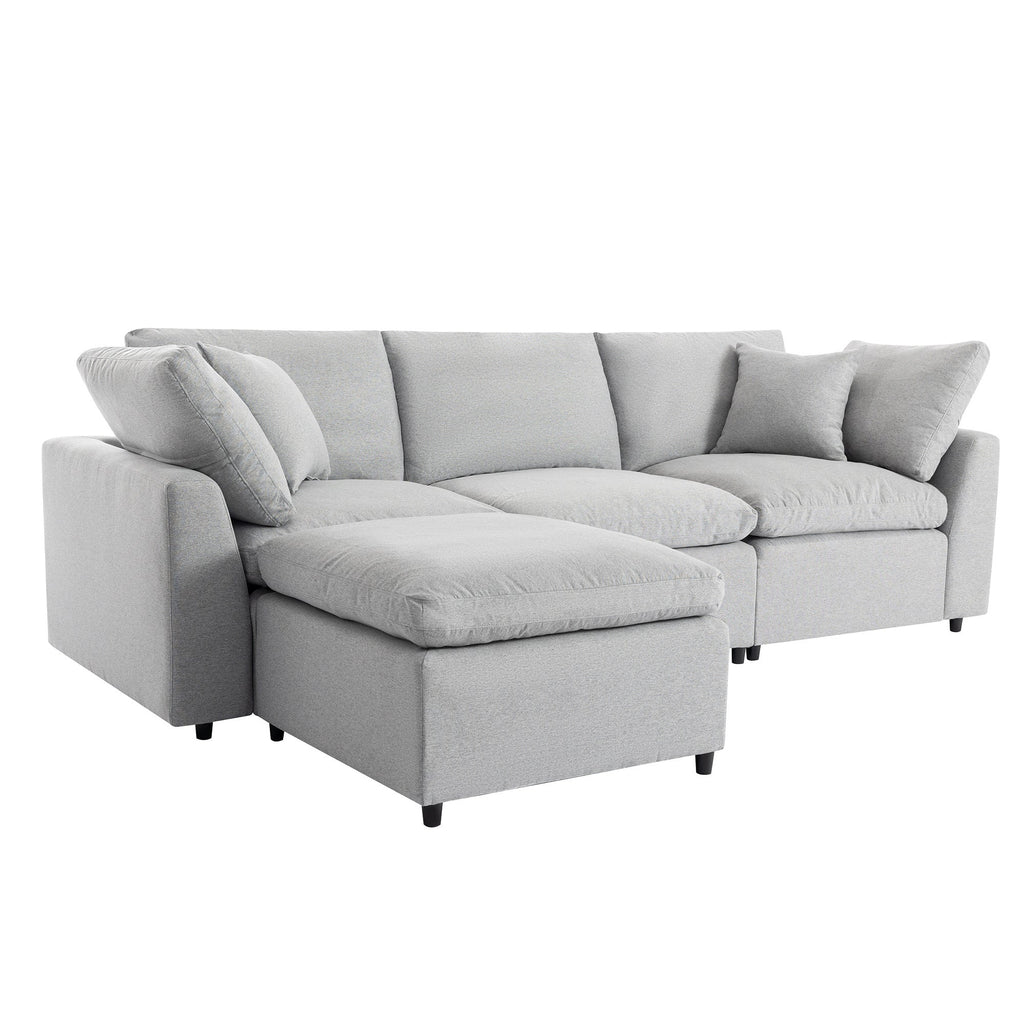 Down Filled Upholstery Convertible Sectional Sofa, L Shaped Couch With Reversible Chaise