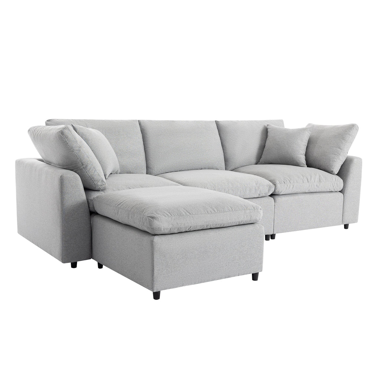 Down Filled Upholstery Convertible Sectional Sofa, L Shaped Couch With Reversible Chaise