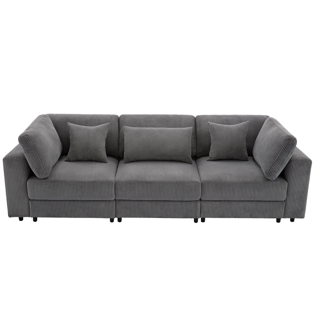 105'' 3 Seater Sofa With Removable Back Cushions and 5 Pillows , for Living Room, Apartment, Spacious Space