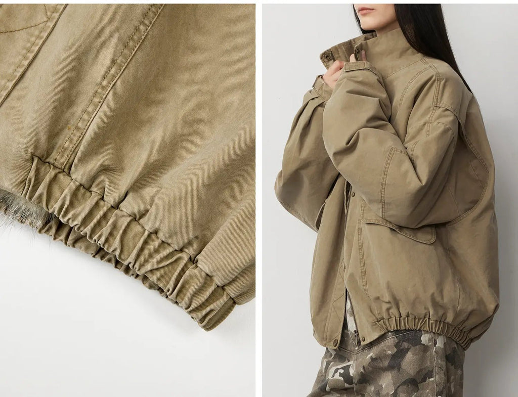 Fireladyfur Women's Fashion Goose Down Parka With Fox Fur Collar“City Cruise”