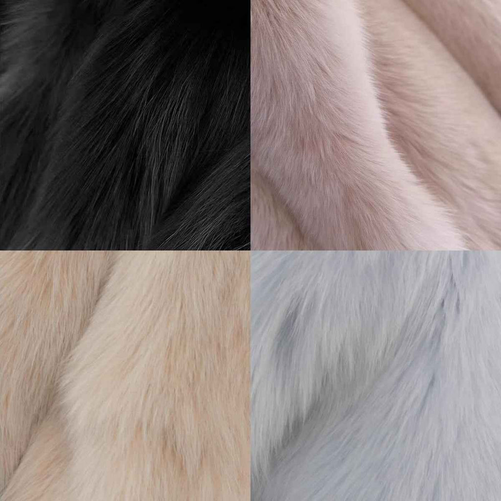 Fireladyfur Women's Finland Saga Fox Fur Fashion Cardigan“Black Sugar”