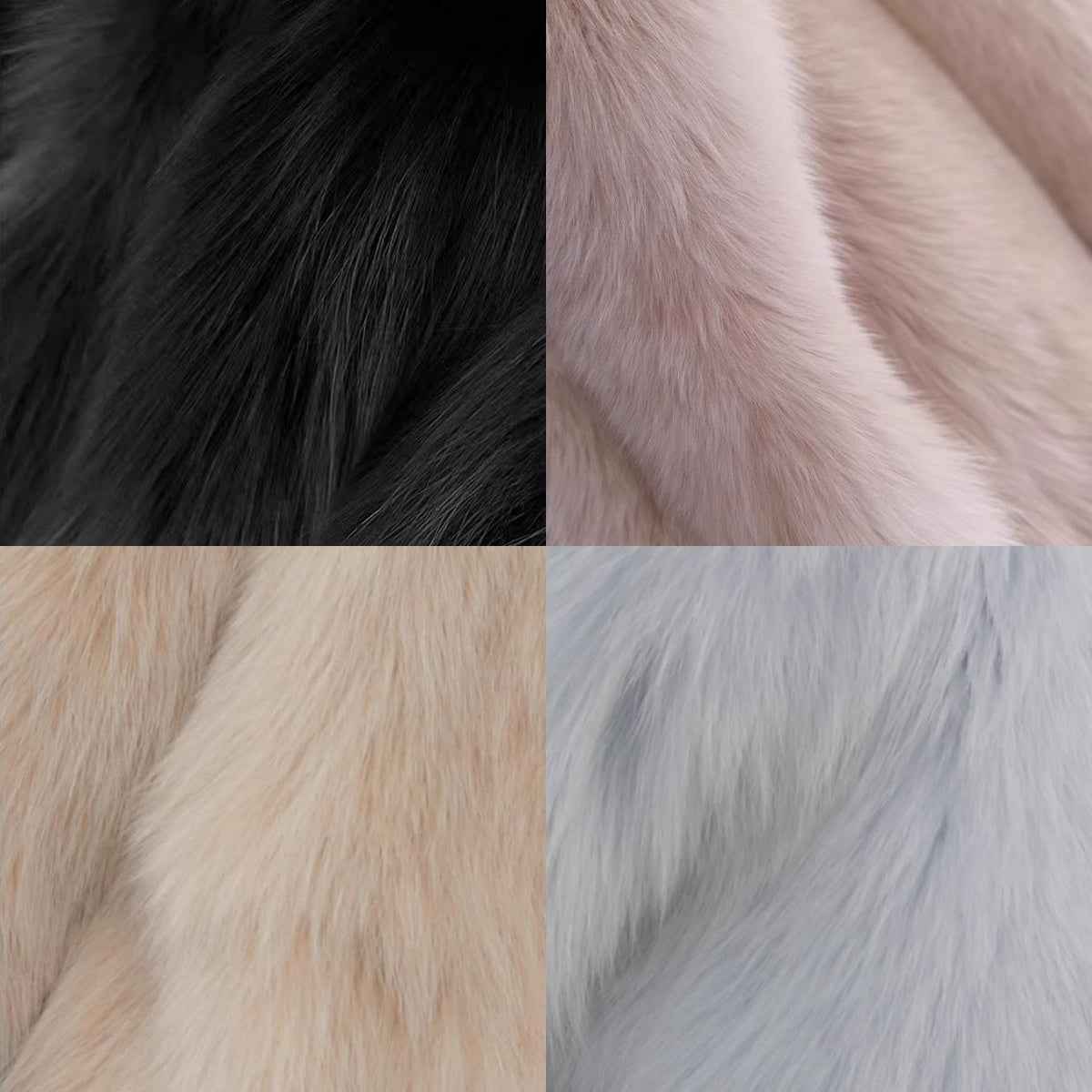 Fireladyfur Women's Finland Saga Fox Fur Fashion Cardigan“Black Sugar”
