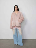 Fireladyfur Women's Pink Tuscan Sheepskin Coat“Babylon Phantom Nights”