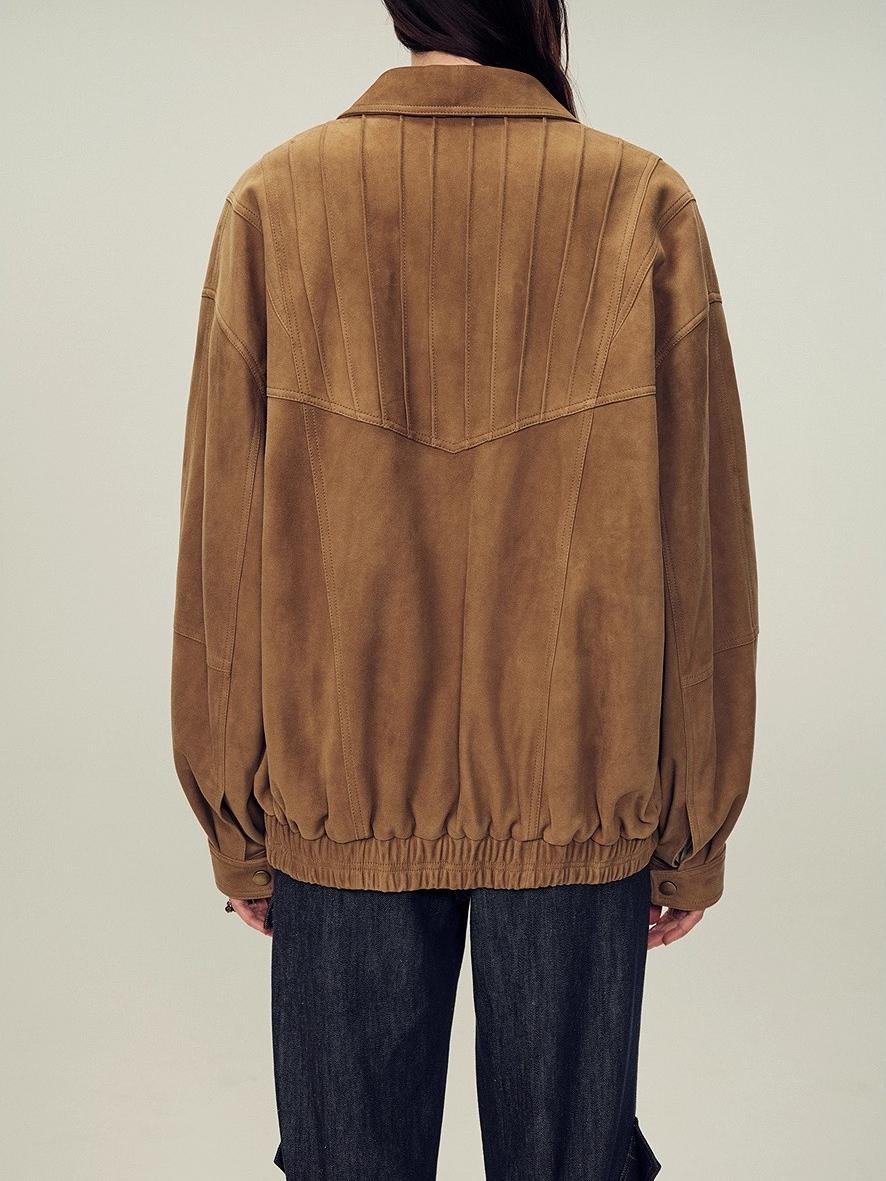 Chaqueta de piel de oveja de primera calidad con acabado de ante para mujer de Fireladyfur