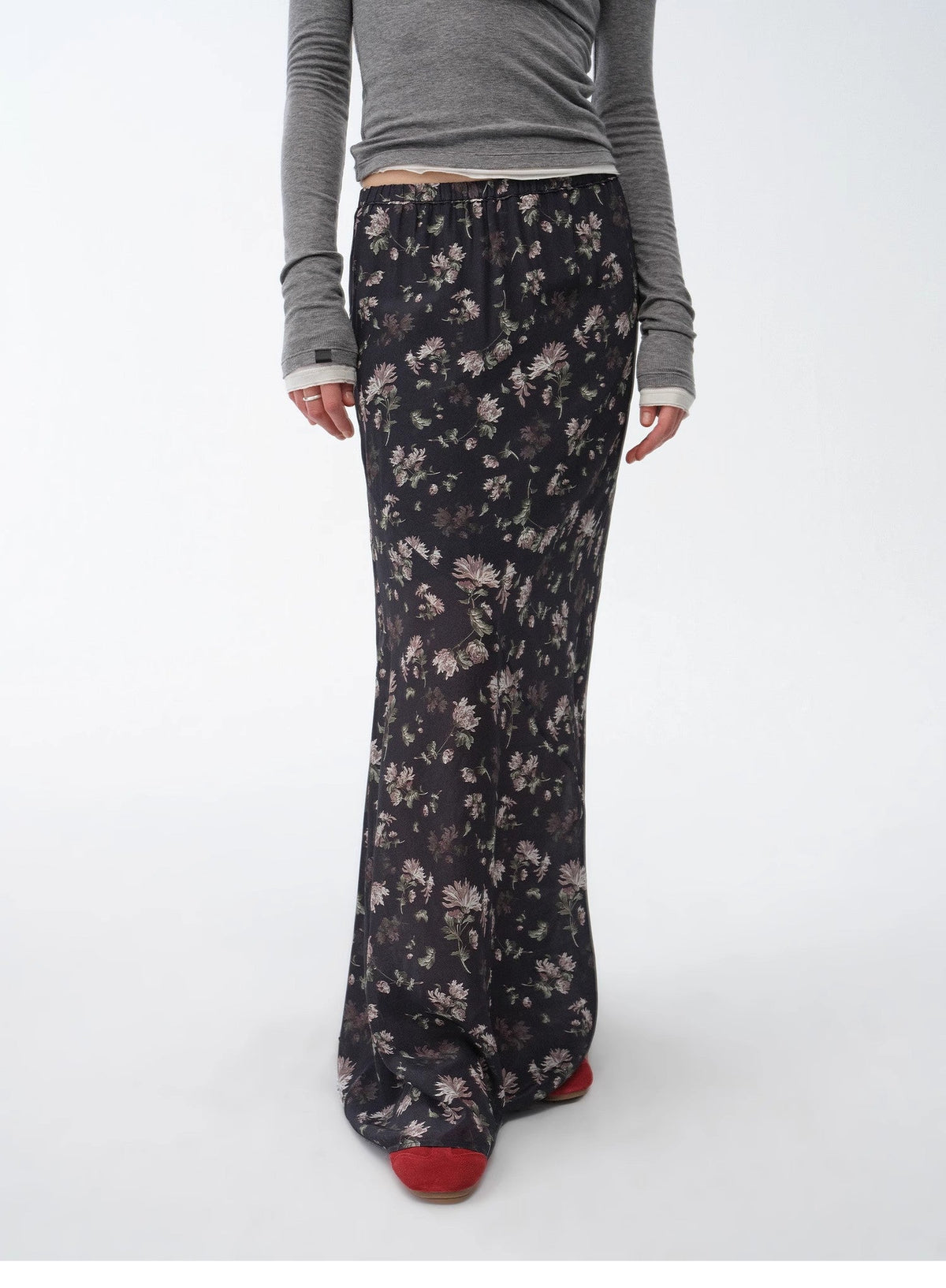 Falda recta drapeada con estampado vintage "Gallery Dusse"