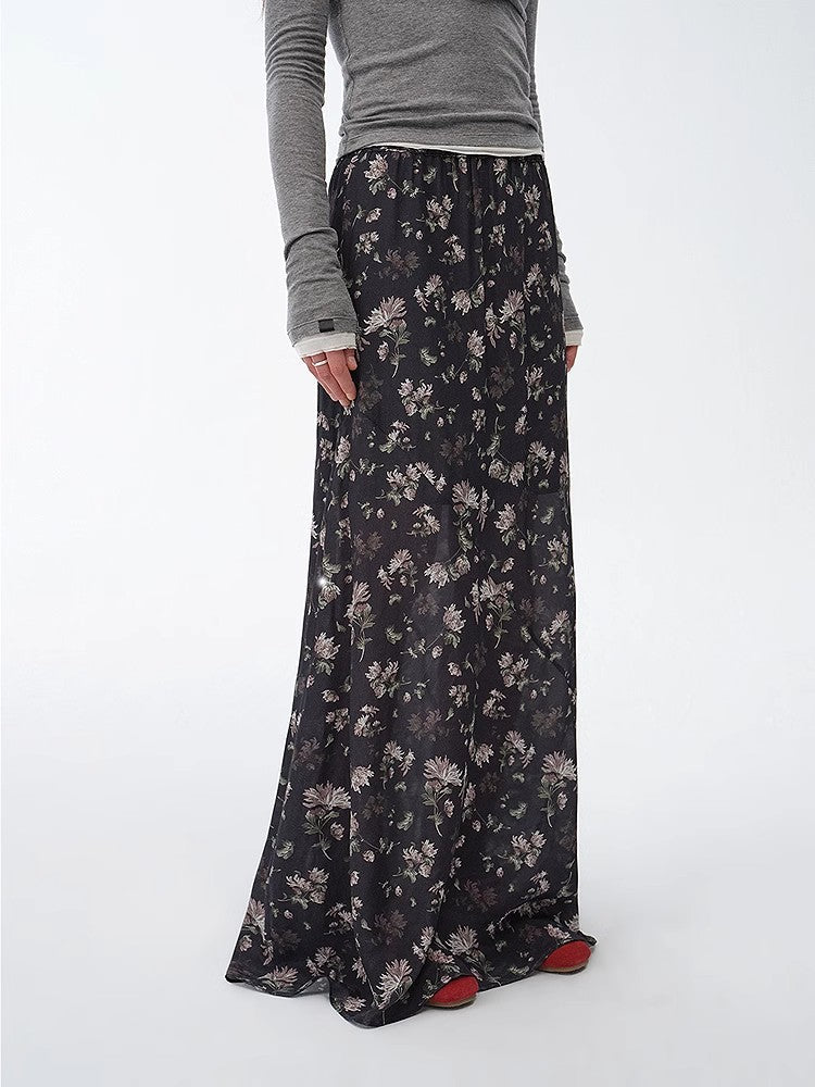 Falda recta drapeada con estampado vintage "Gallery Dusse"