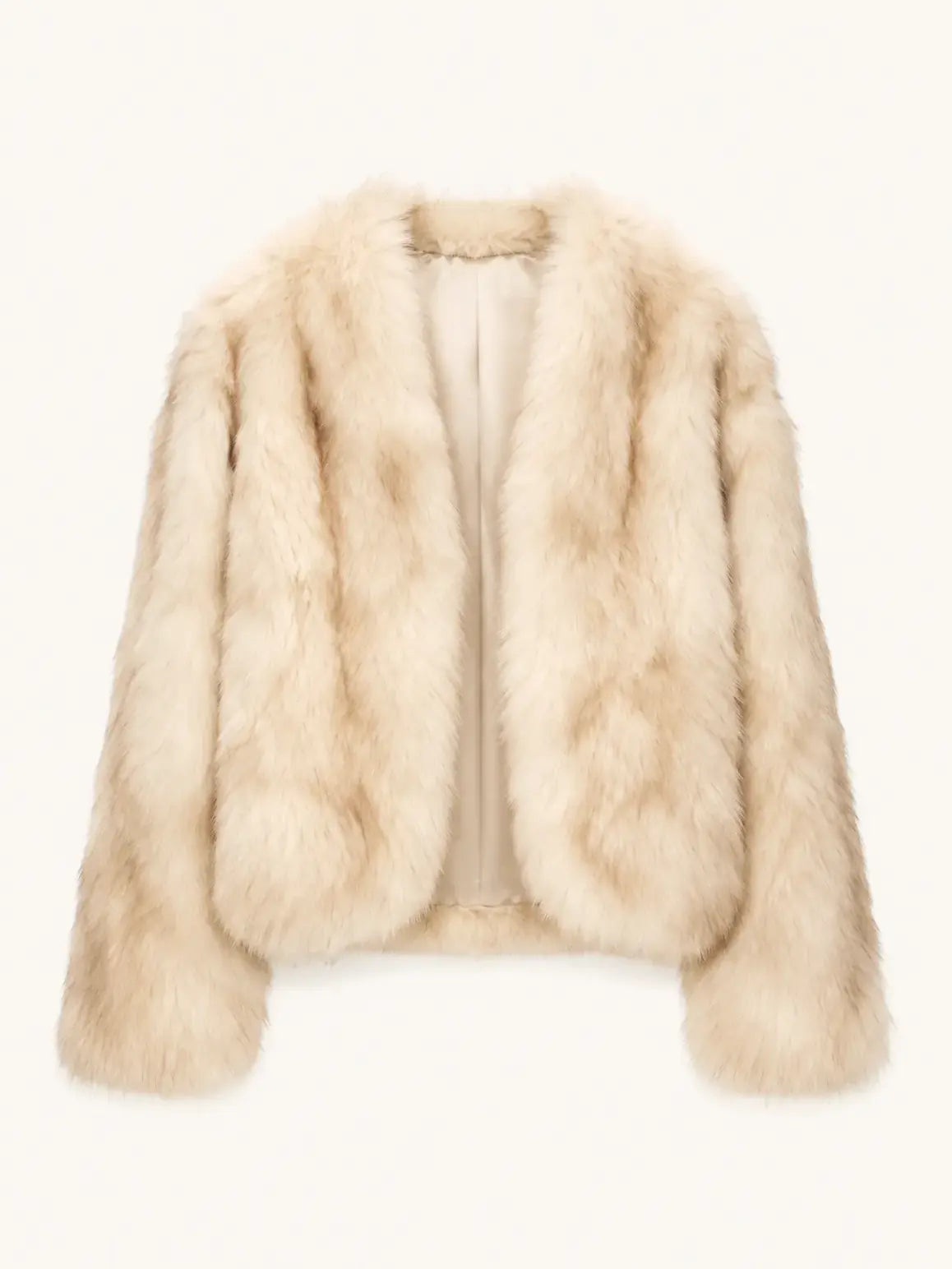 Firelady Fur Women‘s Fox Fur Coat With Hand-Sprayed Ombré Finish | Saga Furs, V-Neck Design"Gone With the Wind"