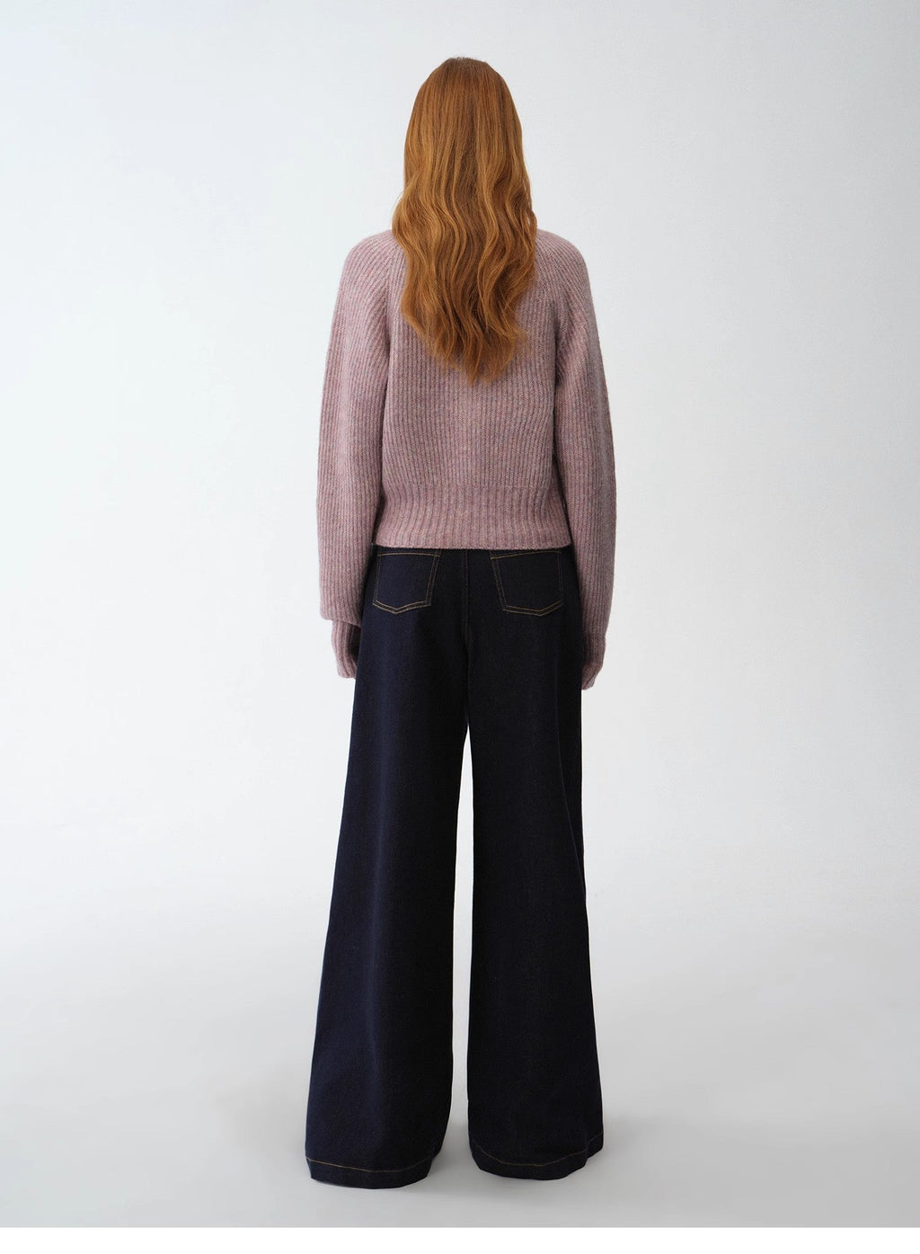 "Hokkaido Weaving Love" Wool Blend Crew Neck Cardigan Top