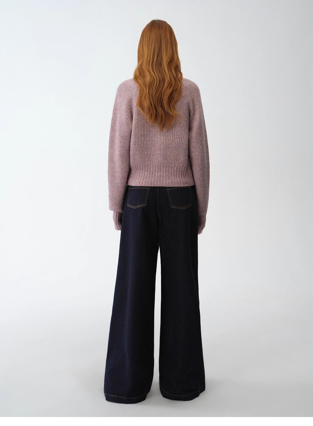 "Hokkaido Weaving Love" Wool Blend Crew Neck Cardigan Top