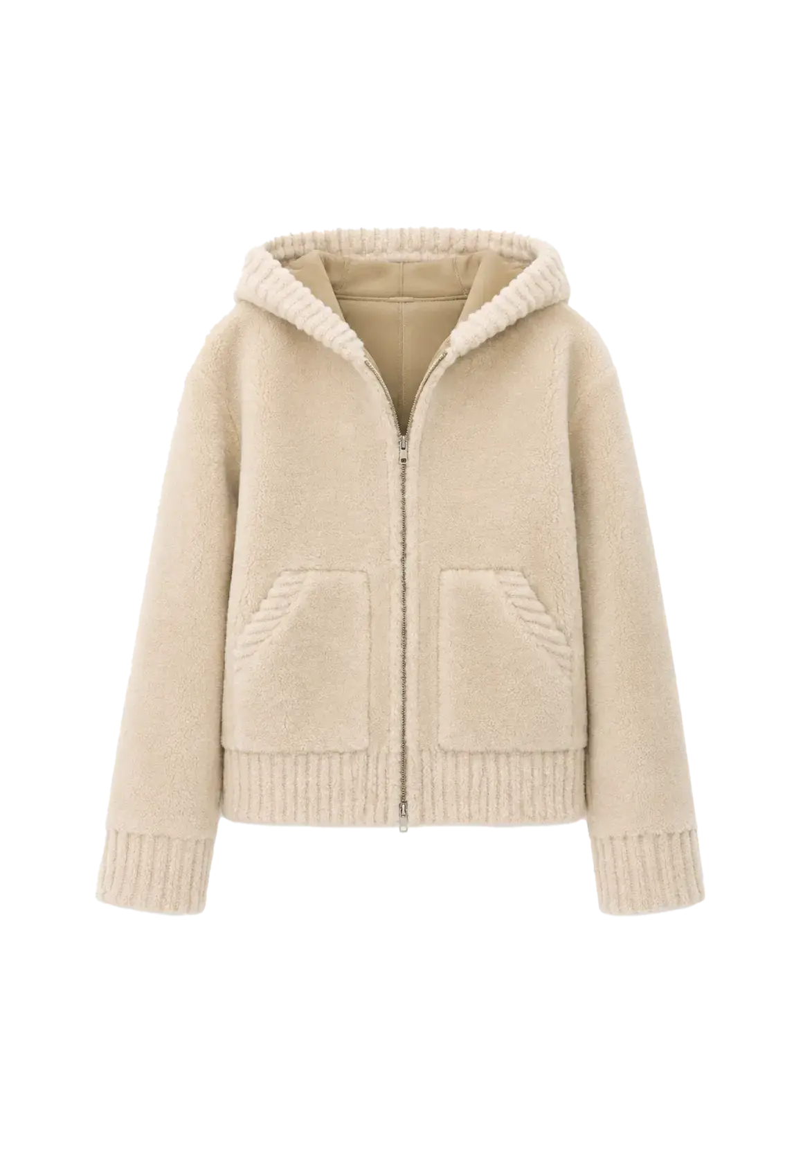 Chaqueta con capucha de piel de oveja merina para mujer “Bad Boy” de Fireladyfur