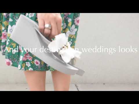 Bloom Crystal Wedge Sandals – Handcrafted in New York: Manhattan High Wedge Flip Flops Sandal