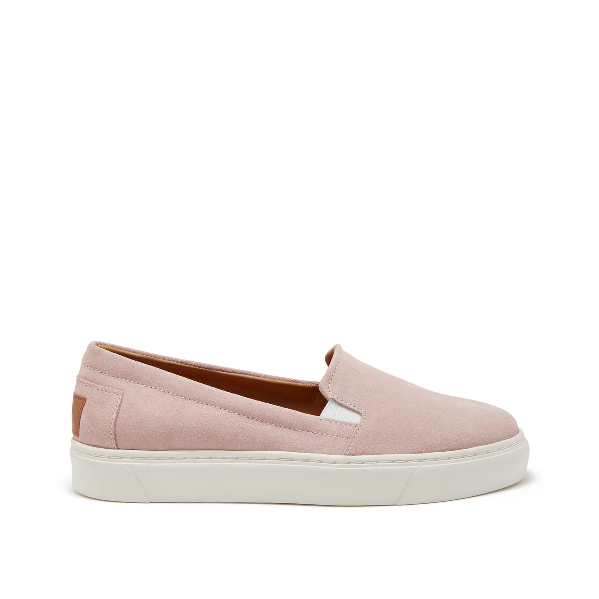 Damskie sneakersy wsuwane, zamszowe, pudrowy róż