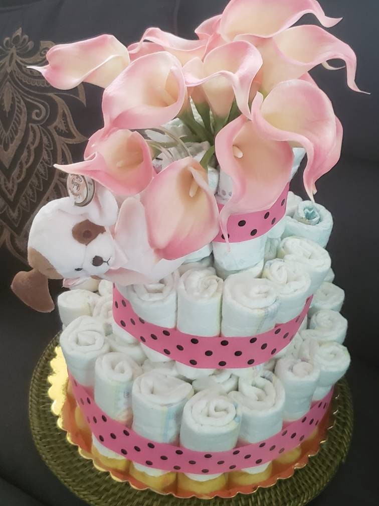 Flower Baby Girl Diaper Cake