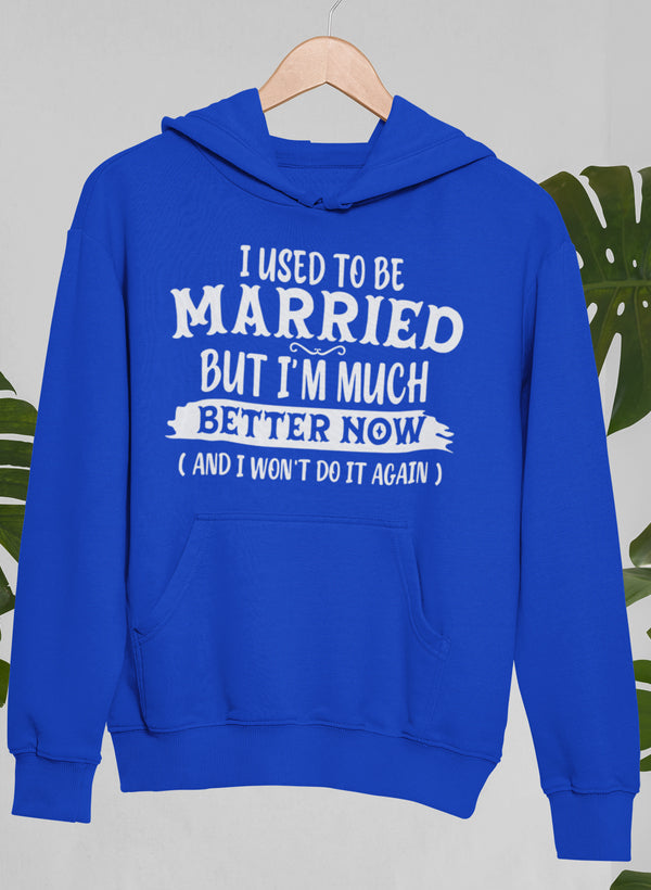 I Used to Be Married but I'm Much Better Now and I Won't Do It Again Hoodie