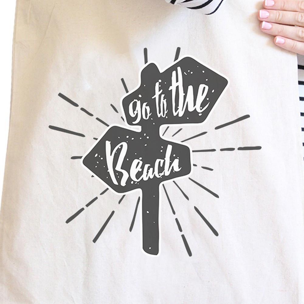 Go to the Beach Natural Canvas Bags