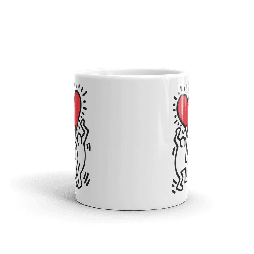 Men Holding Heart Icon, Street Art Mug