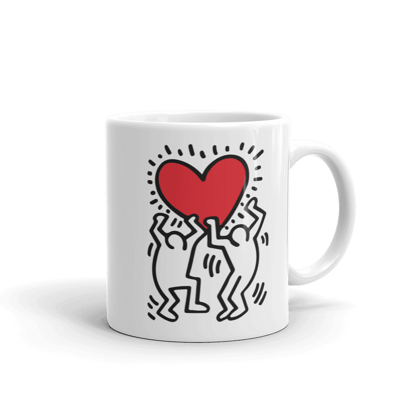 Men Holding Heart Icon, Street Art Mug