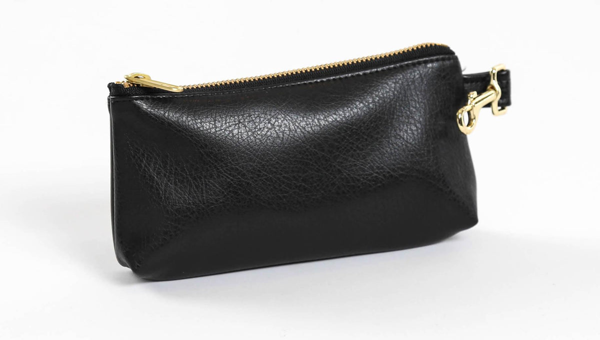 Classic Black Vegan Leather WRISTLET SET