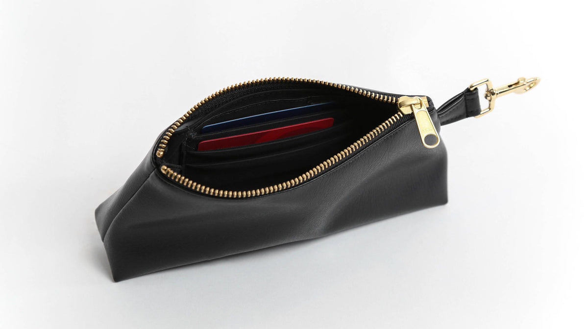 Classic Black Vegan Leather WRISTLET SET