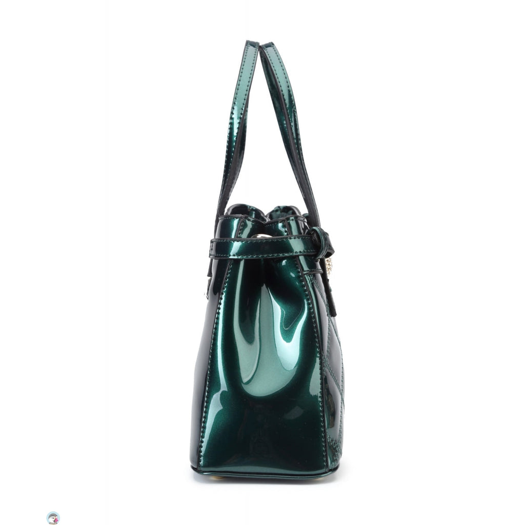 Bolso tipo satchel acolchado de charol de lujo Brangio Italy – Bolso de mano de diseñador con asa superior