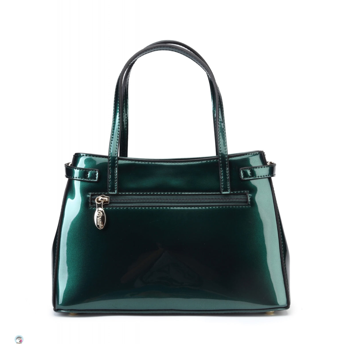 Bolso tipo satchel acolchado de charol de lujo Brangio Italy – Bolso de mano de diseñador con asa superior